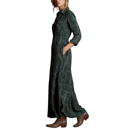 Roxanne | Robe-Chemise Maxi Carreaux