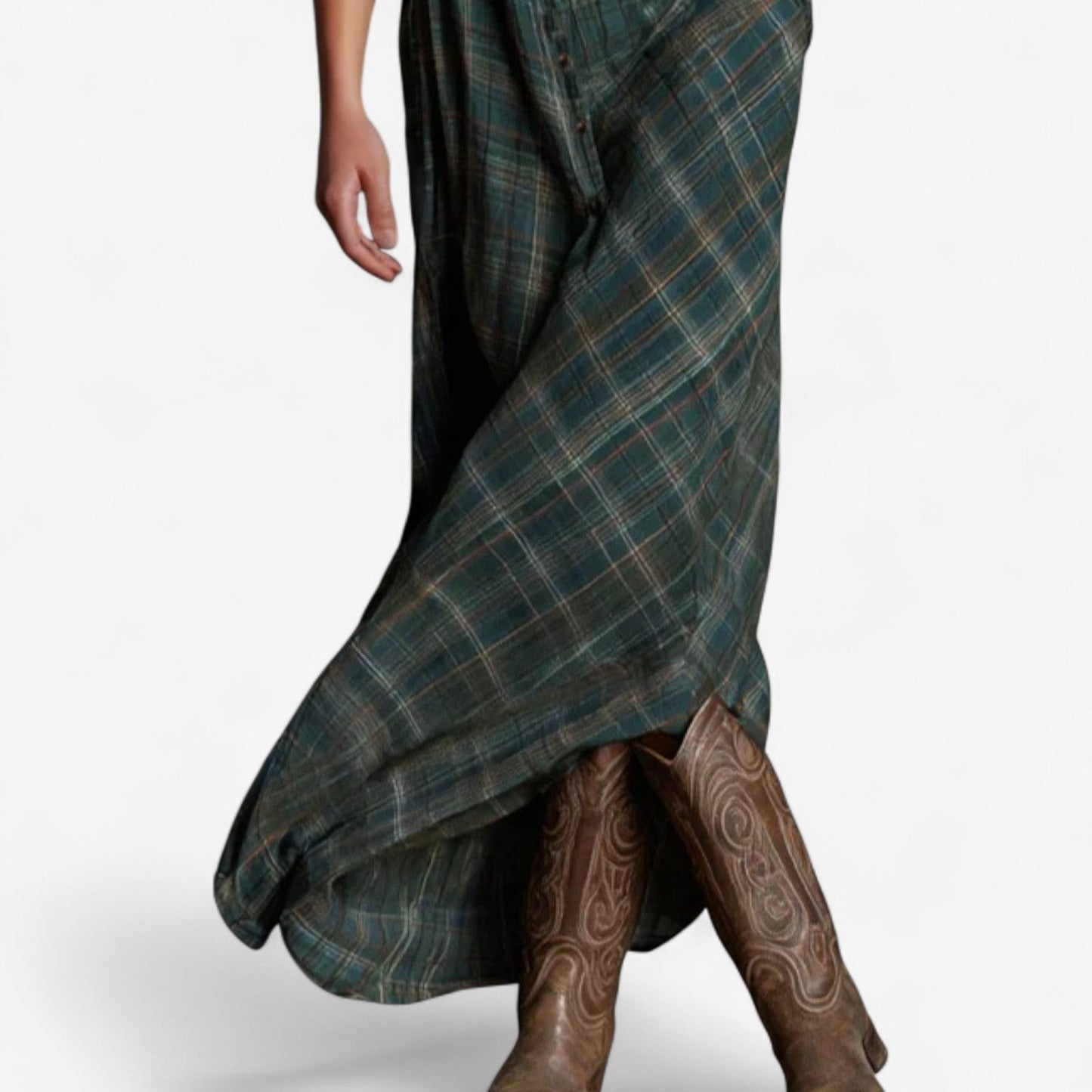 Roxanne | Robe-Chemise Maxi Carreaux