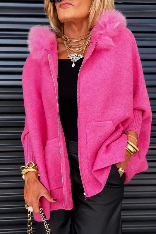 Laura | Veste Zippé à Col Fourrure